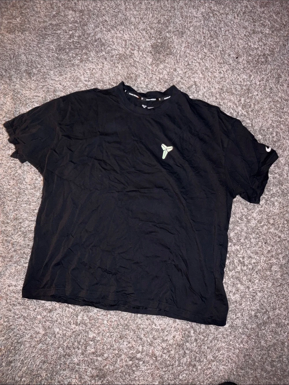 Nike Black Short Sleeve Tee with Small white Kobe Logo